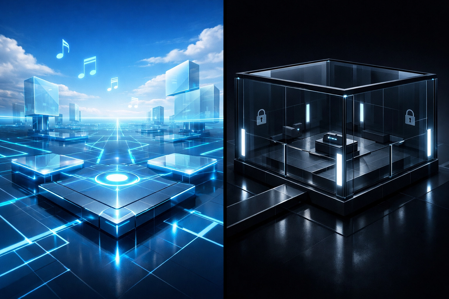 Suno open platform versus Udio walled garden approach in AI music generation comparison