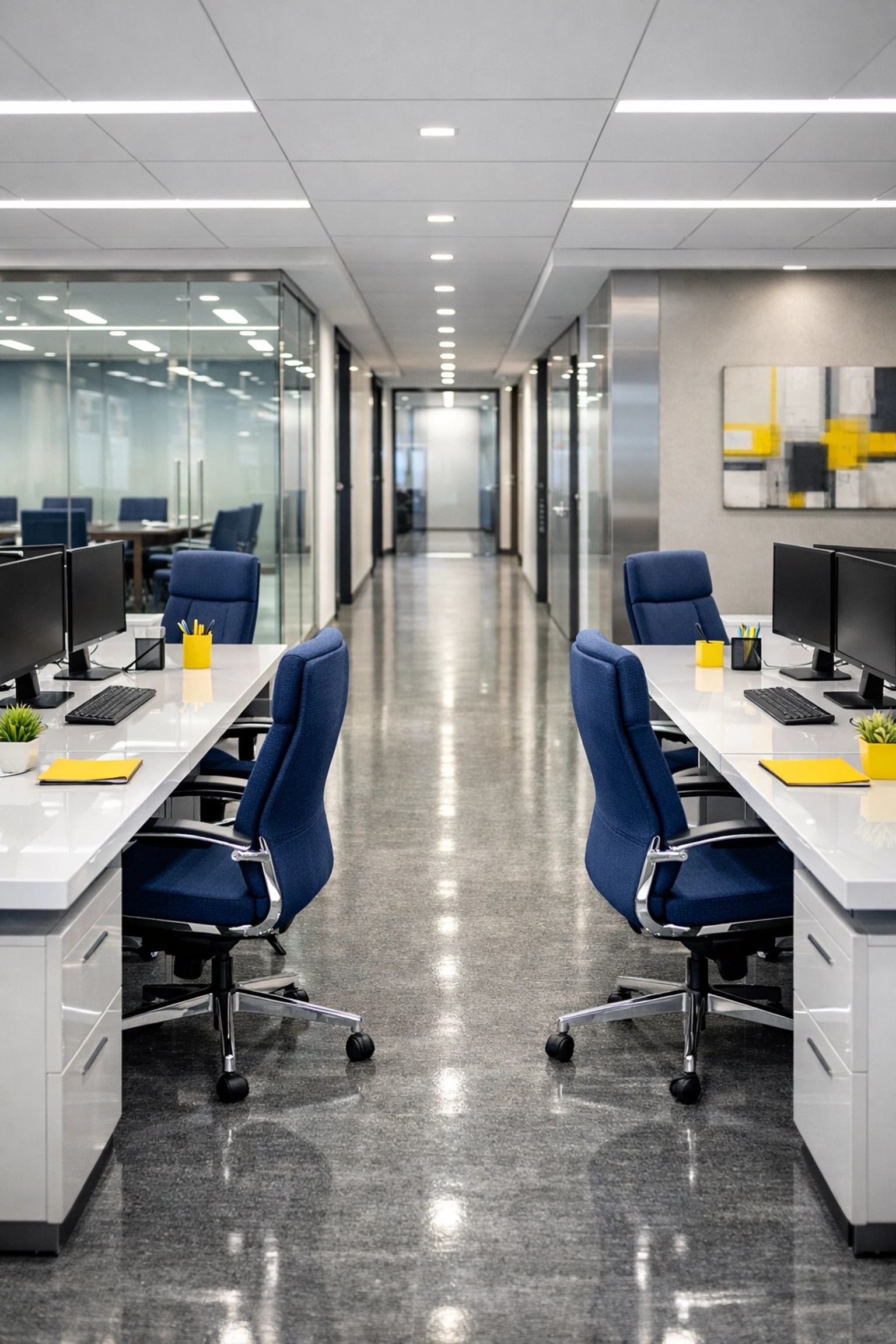 Spotless corporate office interior highlighting professional office cleaning and commercial cleaning in Westford.