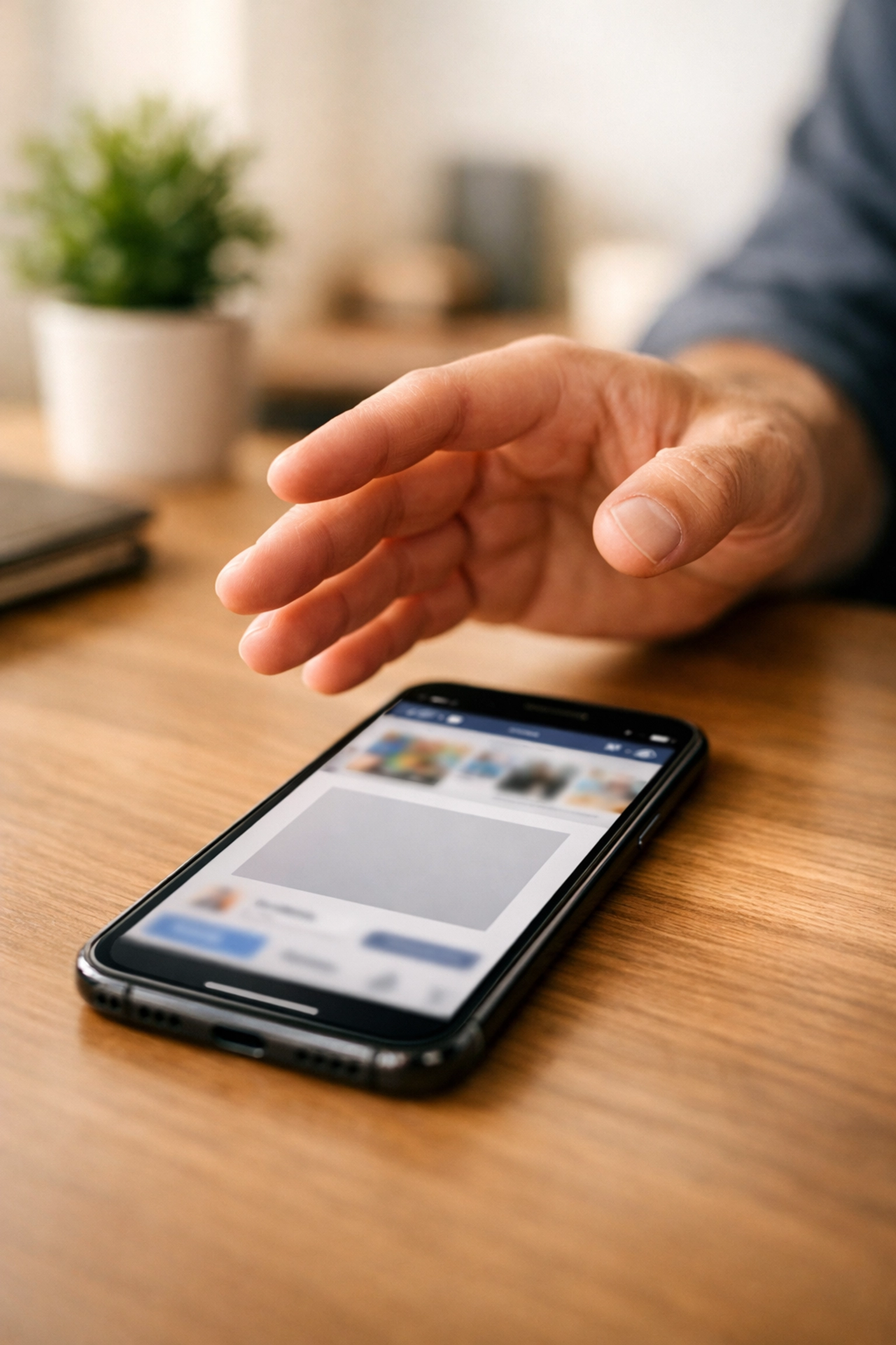 Confused eBay seller looking at missing buy buttons on a smartphone screen.