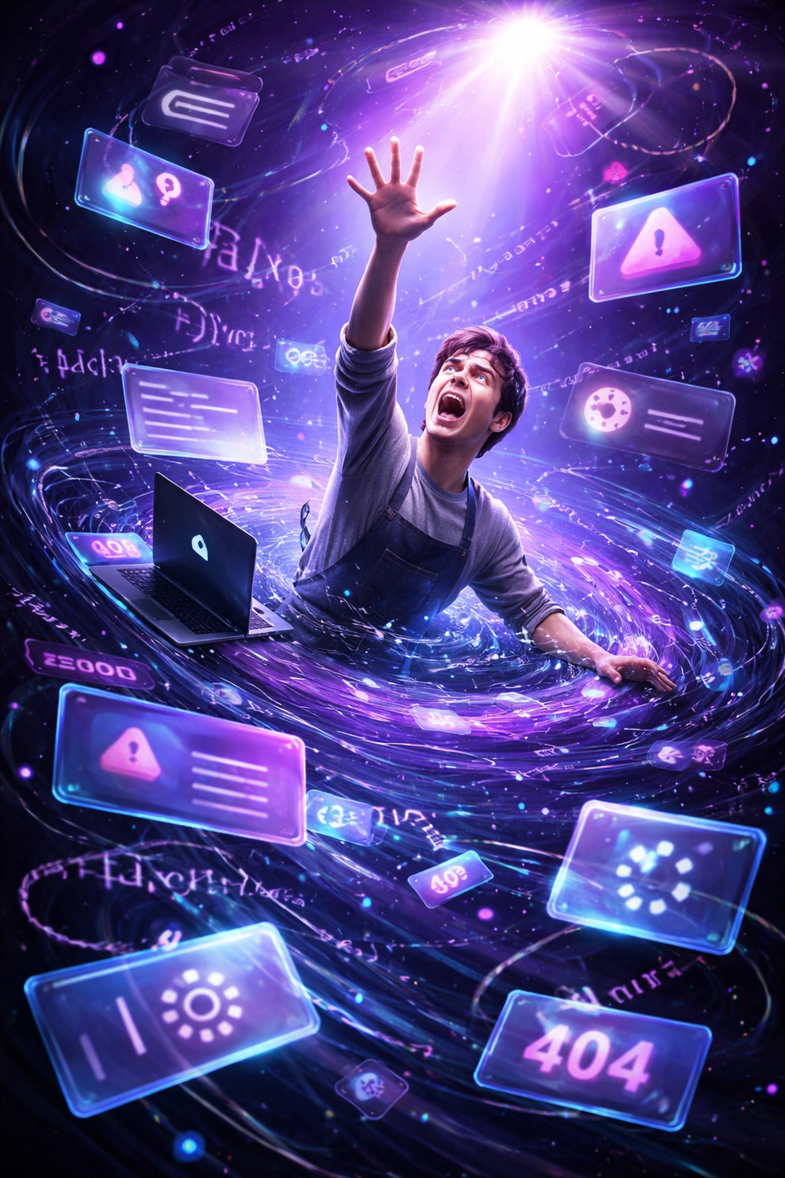 Stressed small business owner overwhelmed by website issues, illustrating the pitfalls of DIY web maintenance.