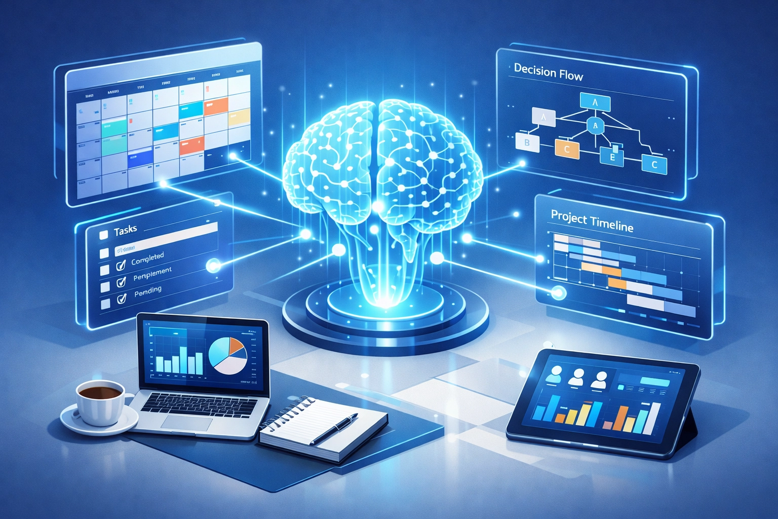 AI workflow automation processing business analytics and contextual data