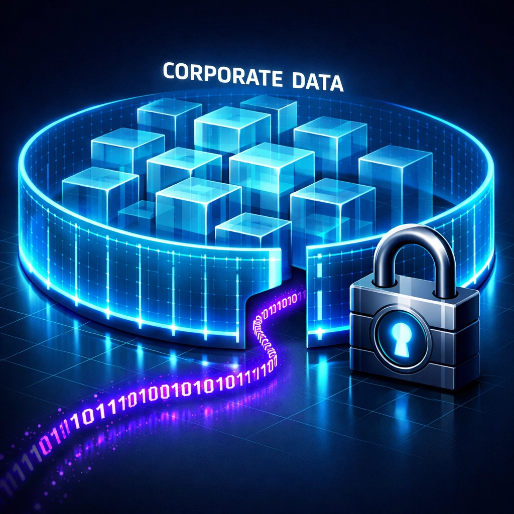 Digital code bypassing a security barrier, highlighting the urgent need for business AI governance strategies.