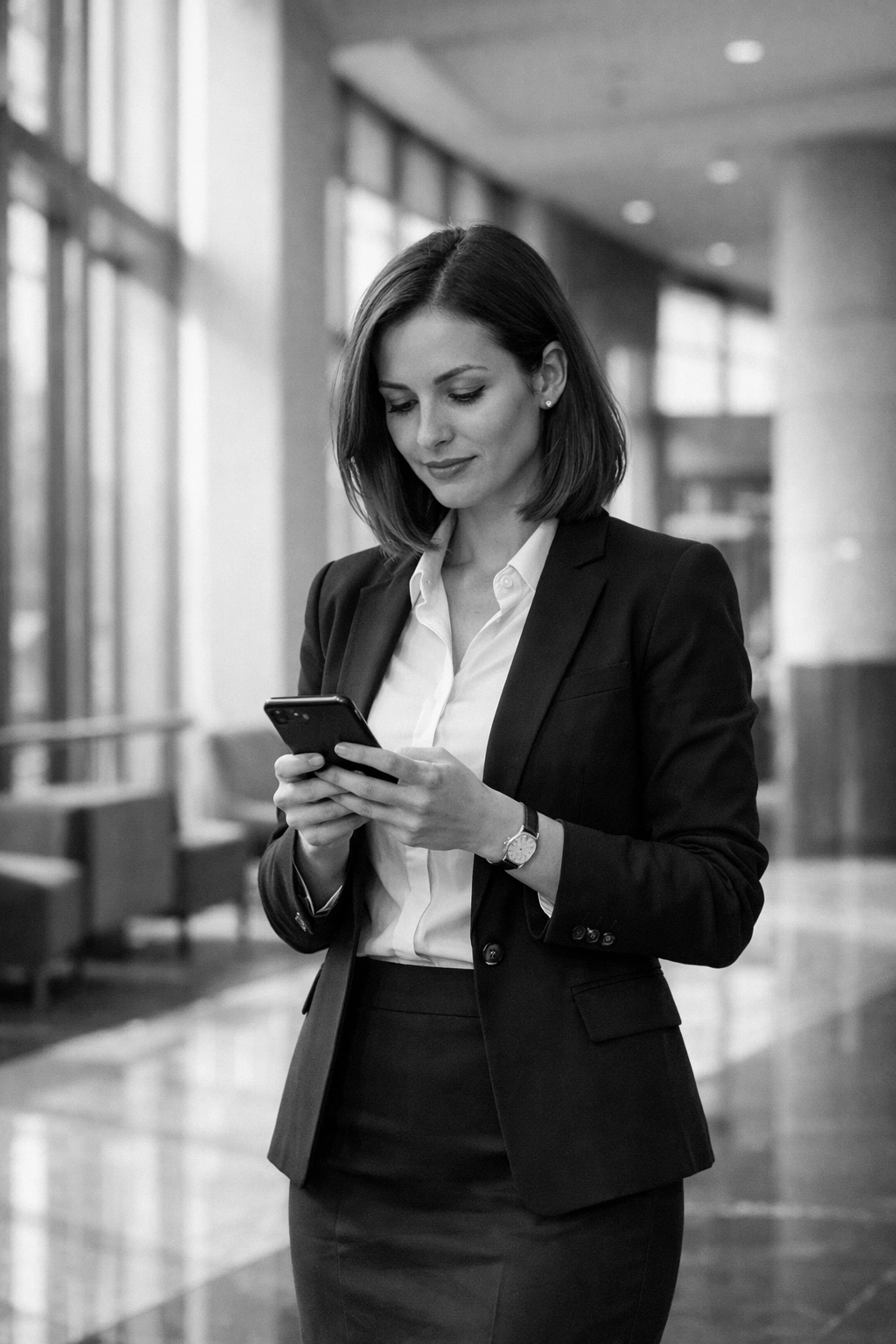 Business owner managing directory listings and customer reviews on mobile