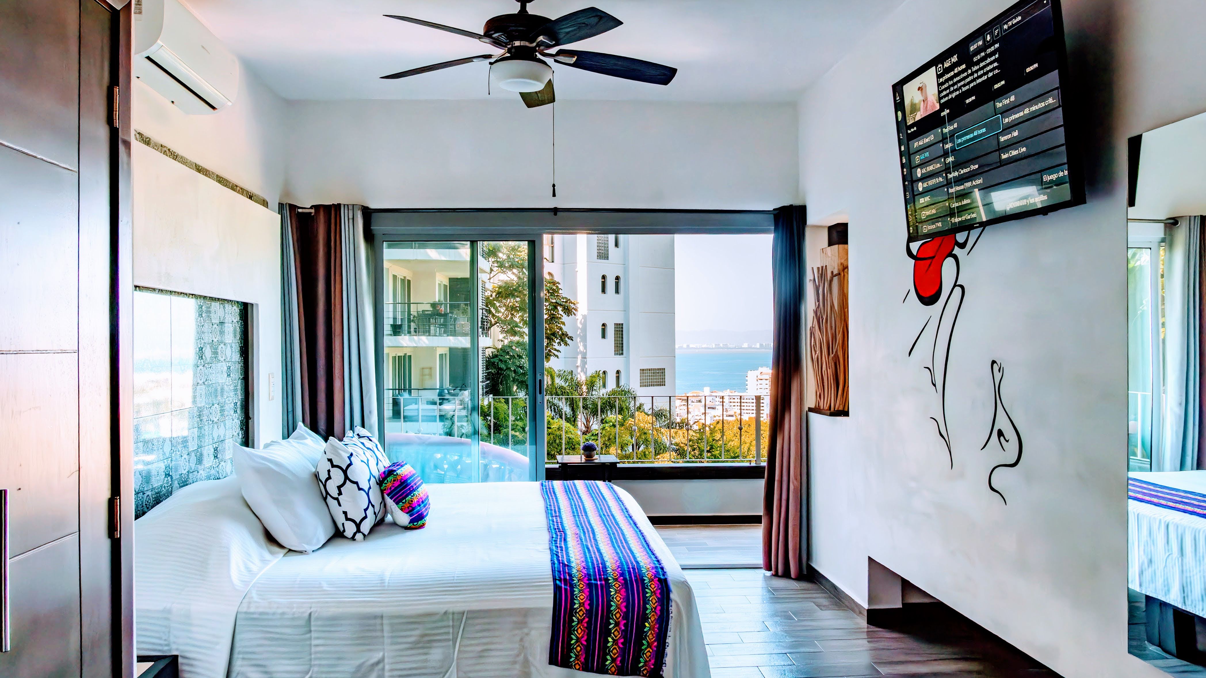 Modern bedroom with local artisanal accents