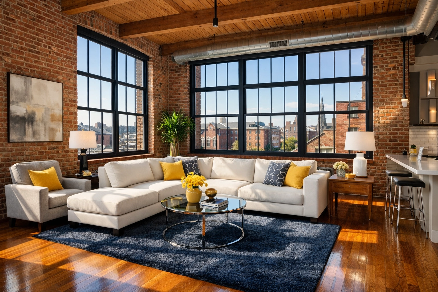Spotless luxury loft interior after professional move-out cleaning Worcester for new tenants.