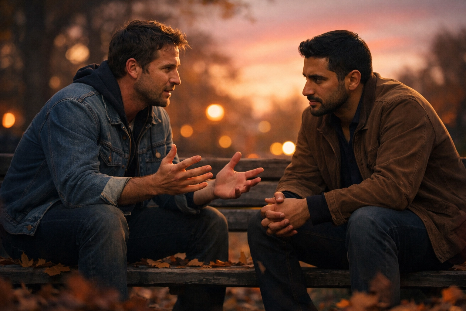 Two men having honest conversation about communication in gay relationships