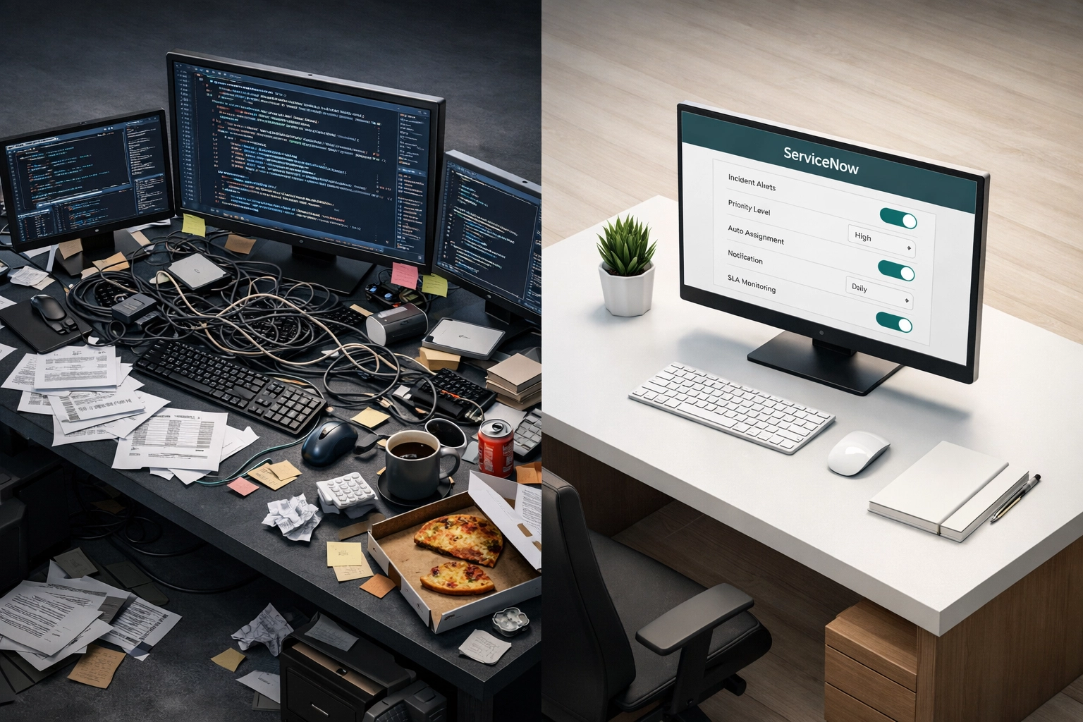 ServiceNow configuration interface versus custom code complexity in ITOM implementation