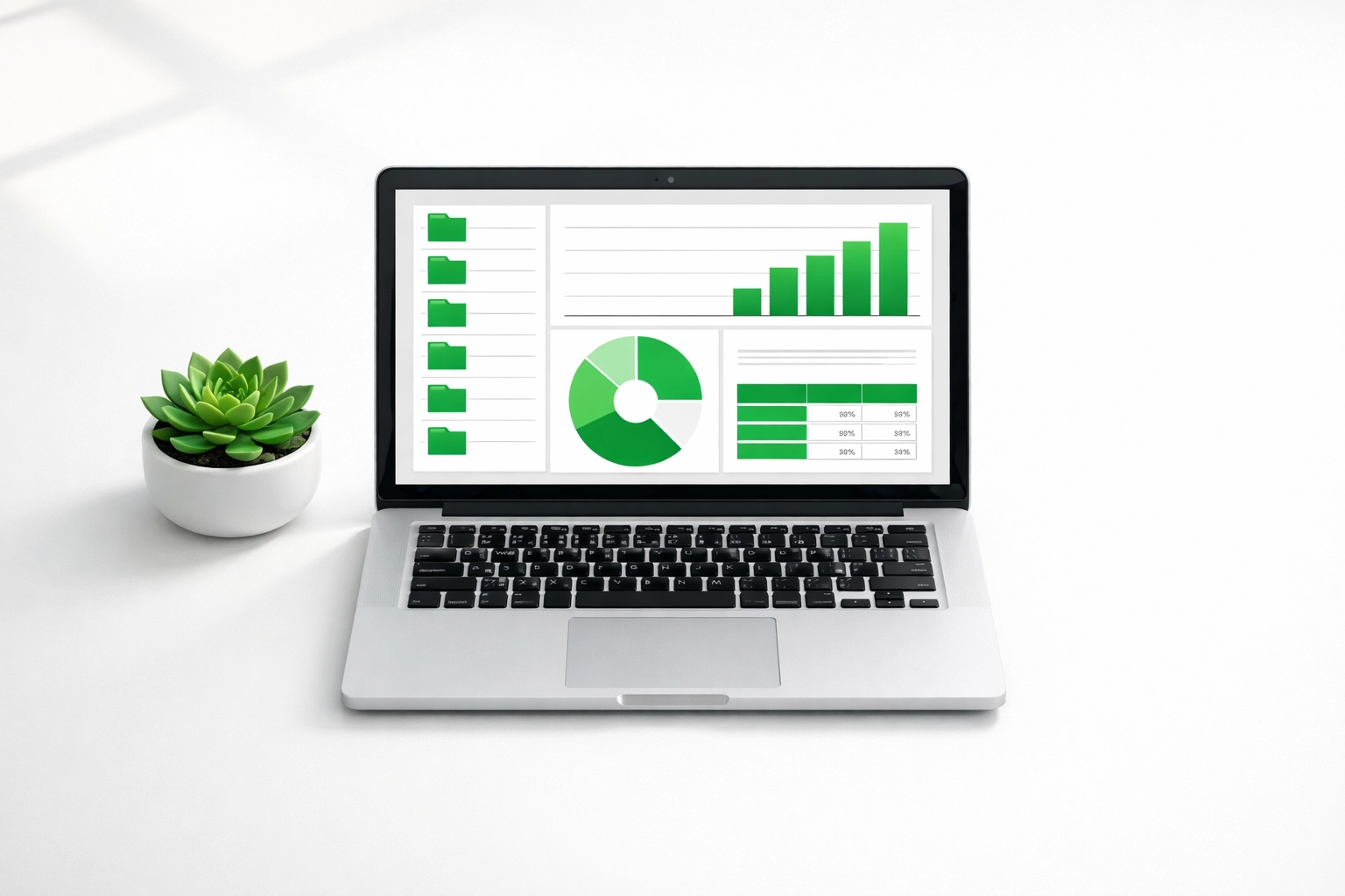 A laptop showing organized financial charts for an auto loan portfolio valuation and data review.