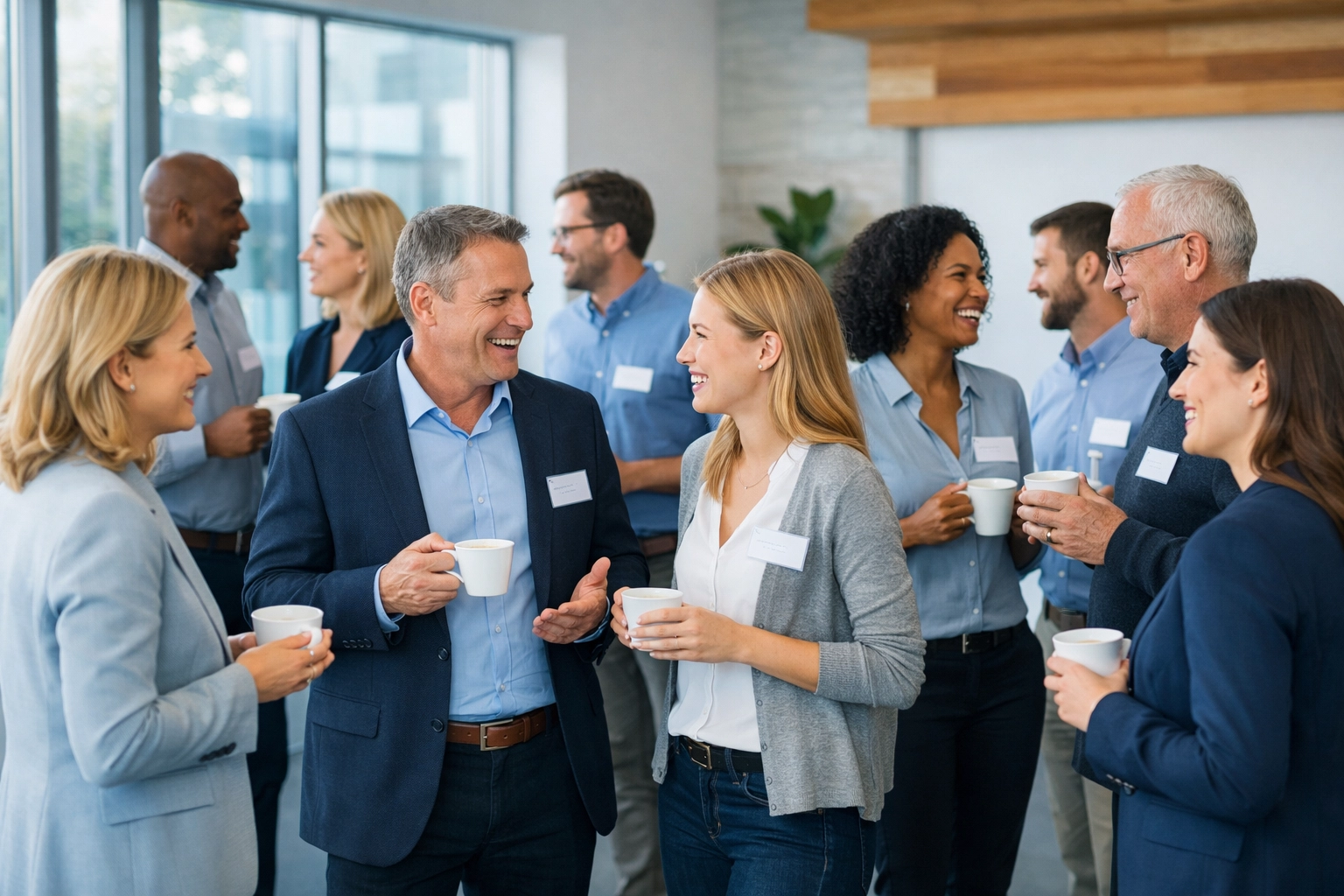 Business professionals networking at BNI event in South Florida