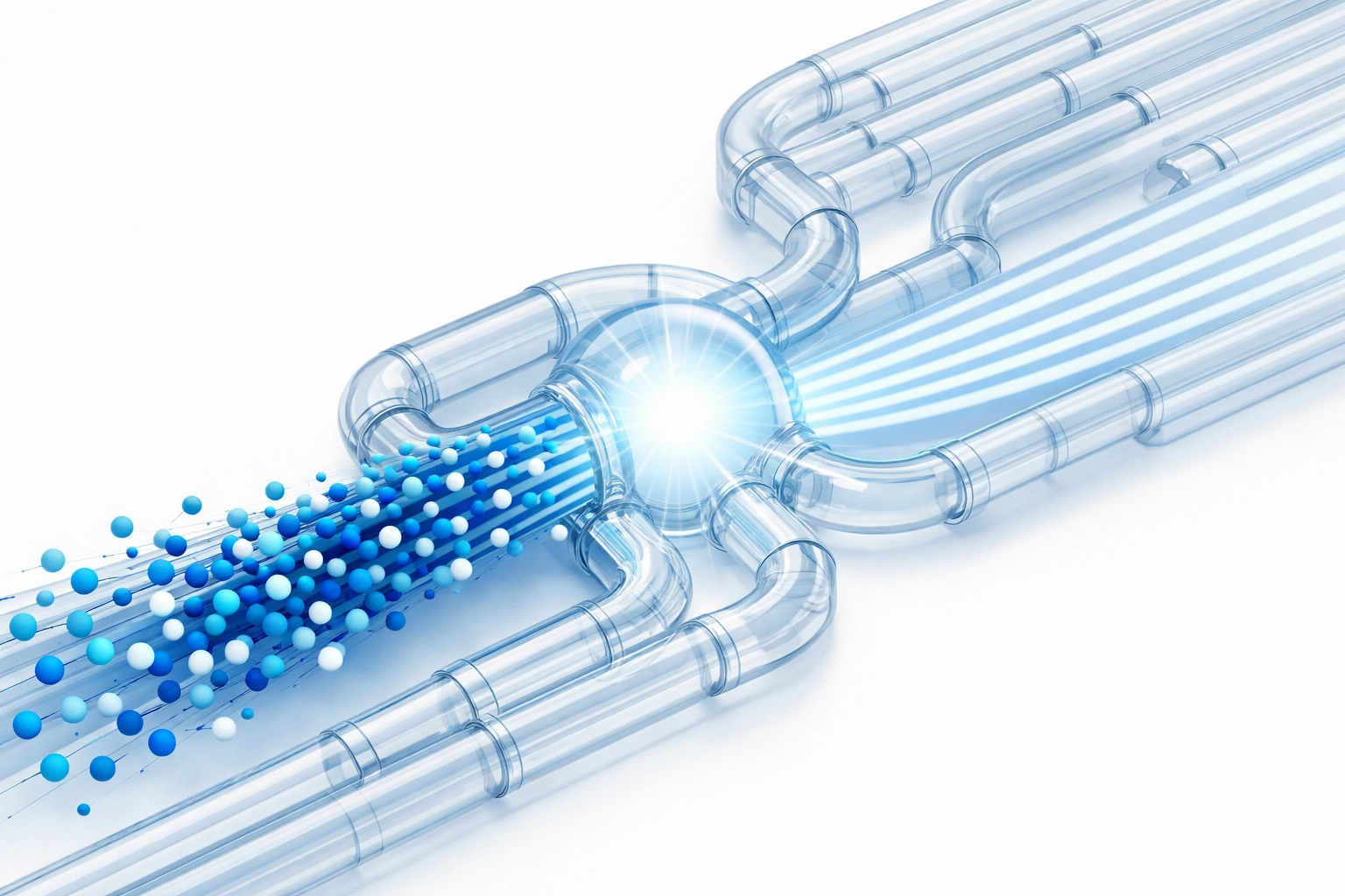 Digital illustration of an automated intake process organizing complex data for service business efficiency.