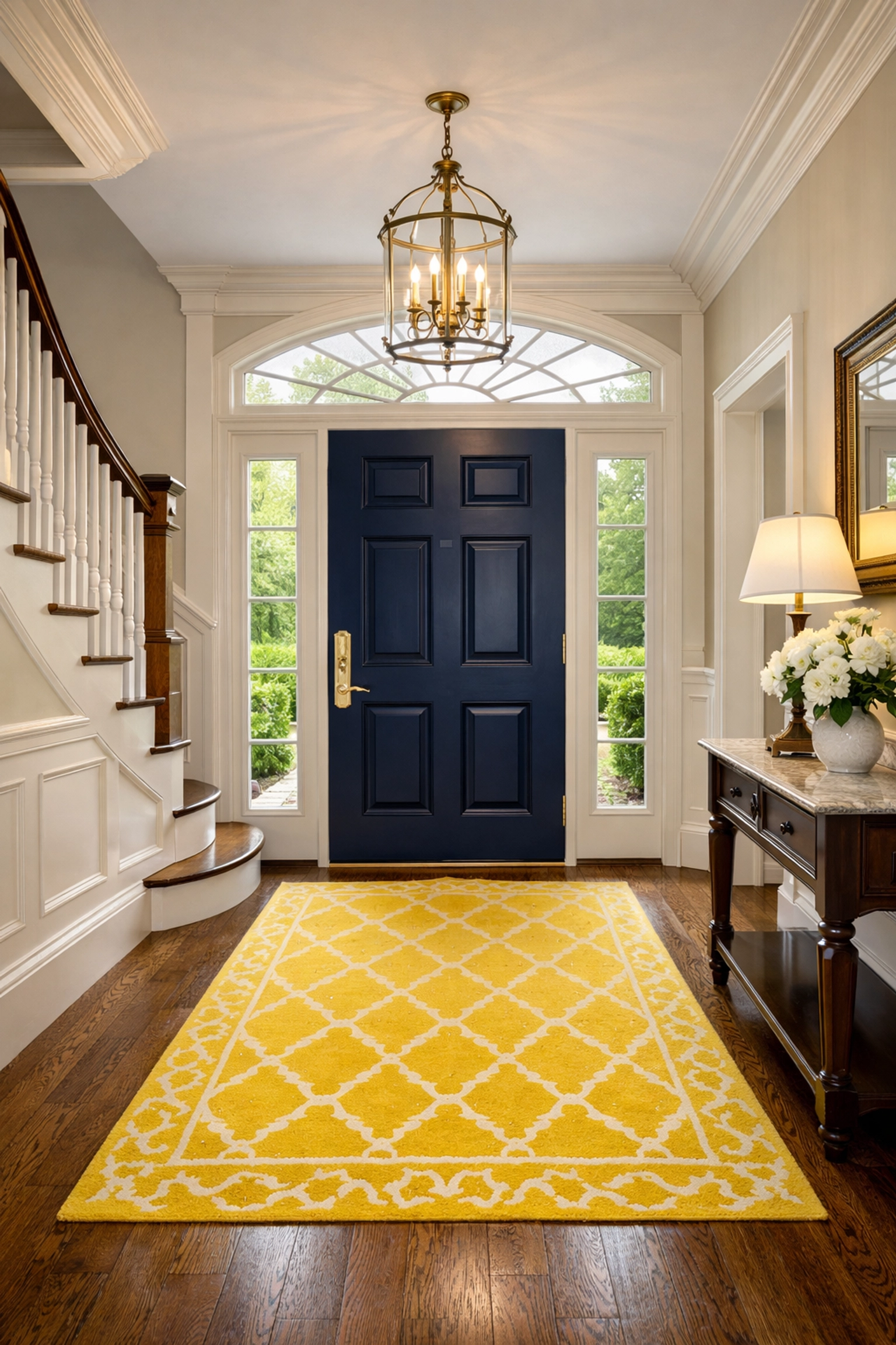 A sunlit foyer in a Massachusetts residence reflecting the elite standards of professional home cleaning.