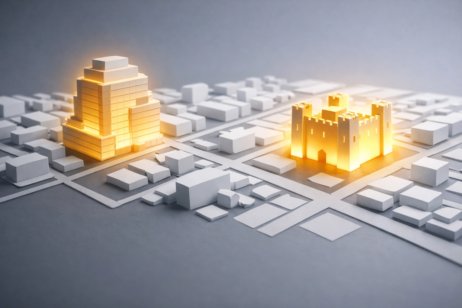 A stylized city map highlighting exclusive chiropractic clinic territories and local market dominance.