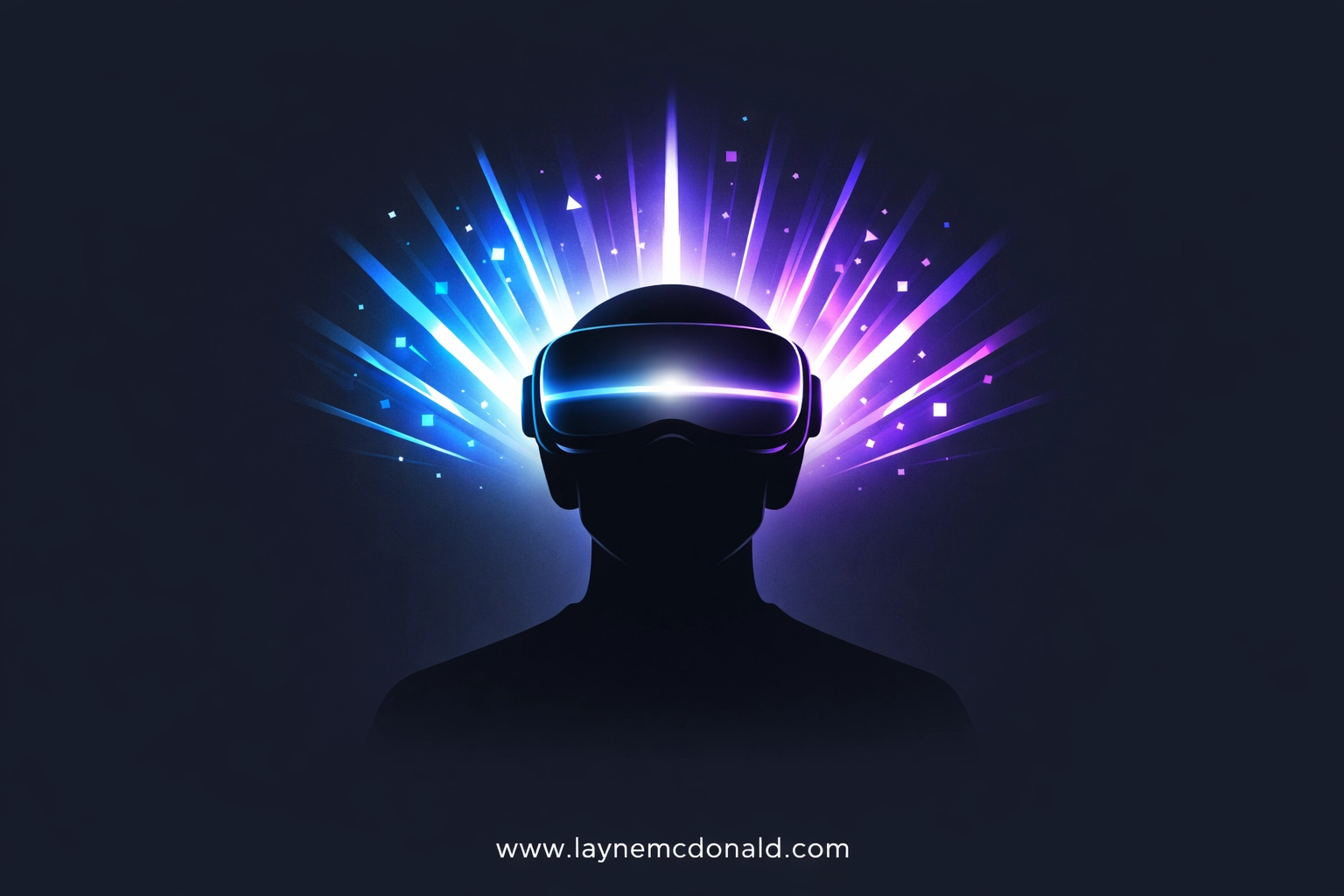 Silhouette of a person wearing a VR headset for a virtual reality worship and church technology experience.