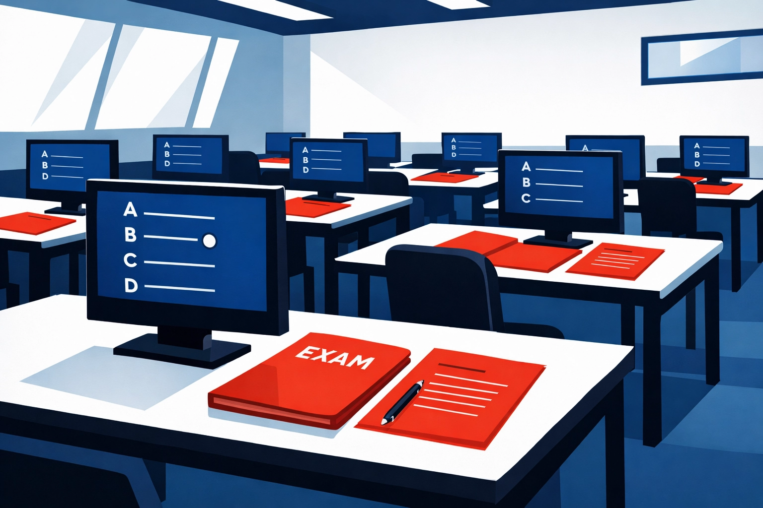 Transport Manager CPC examination room with computer-based and written assessments