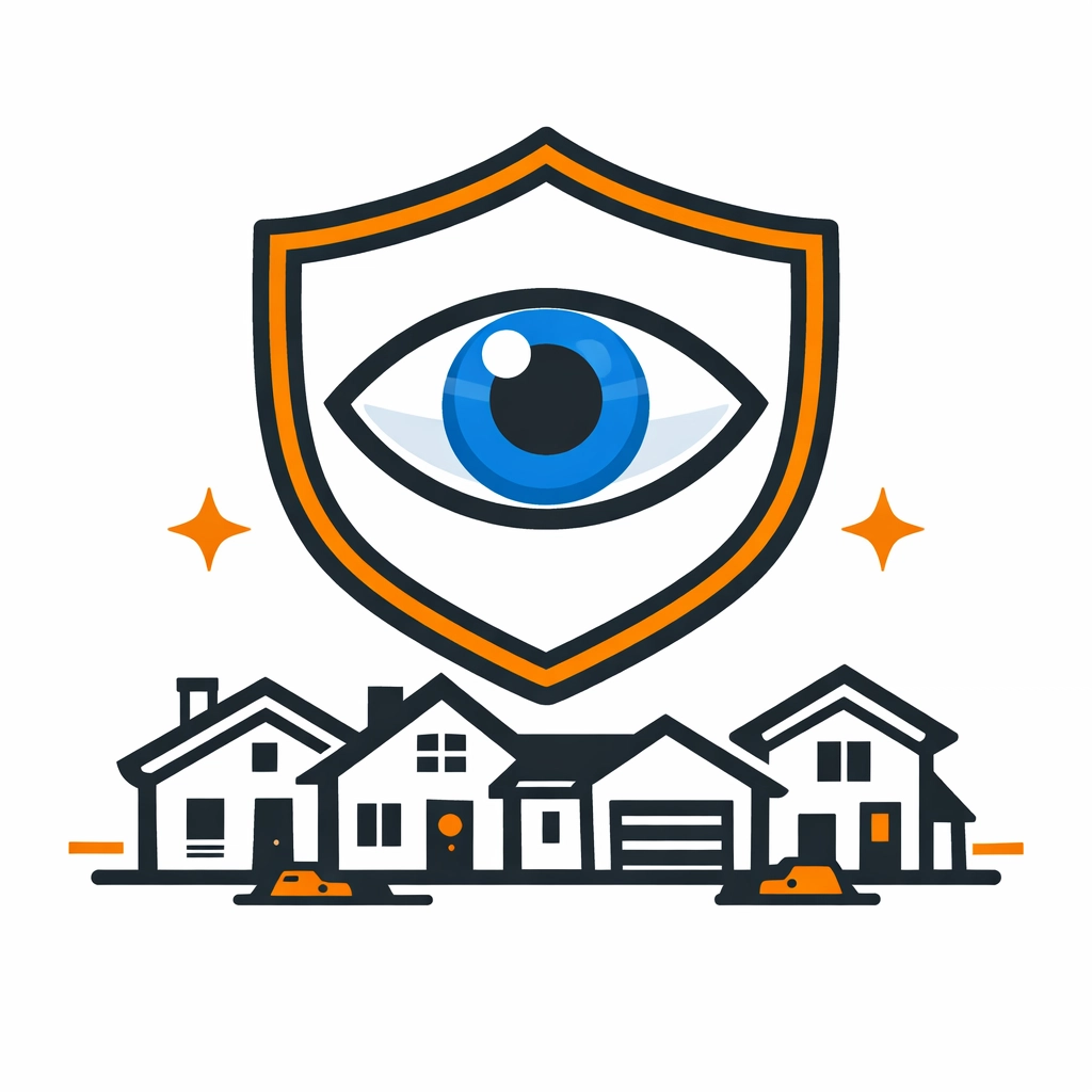 Professional home watch icon showing protective monitoring of residential properties in Venice.