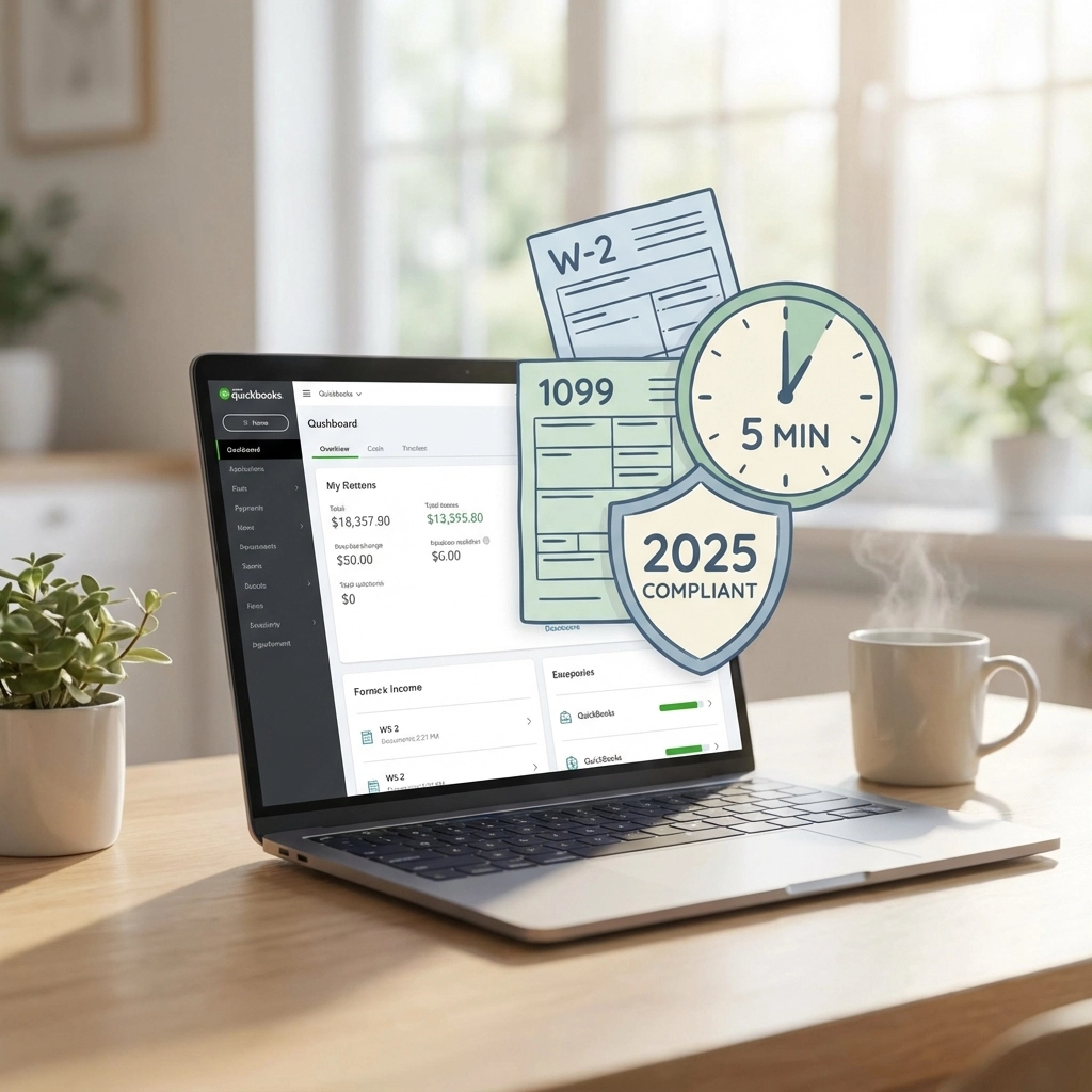 How to Prep Your W-2s and 1099s in 5 Minutes Using QuickBooks (2025 Compliance Guide)