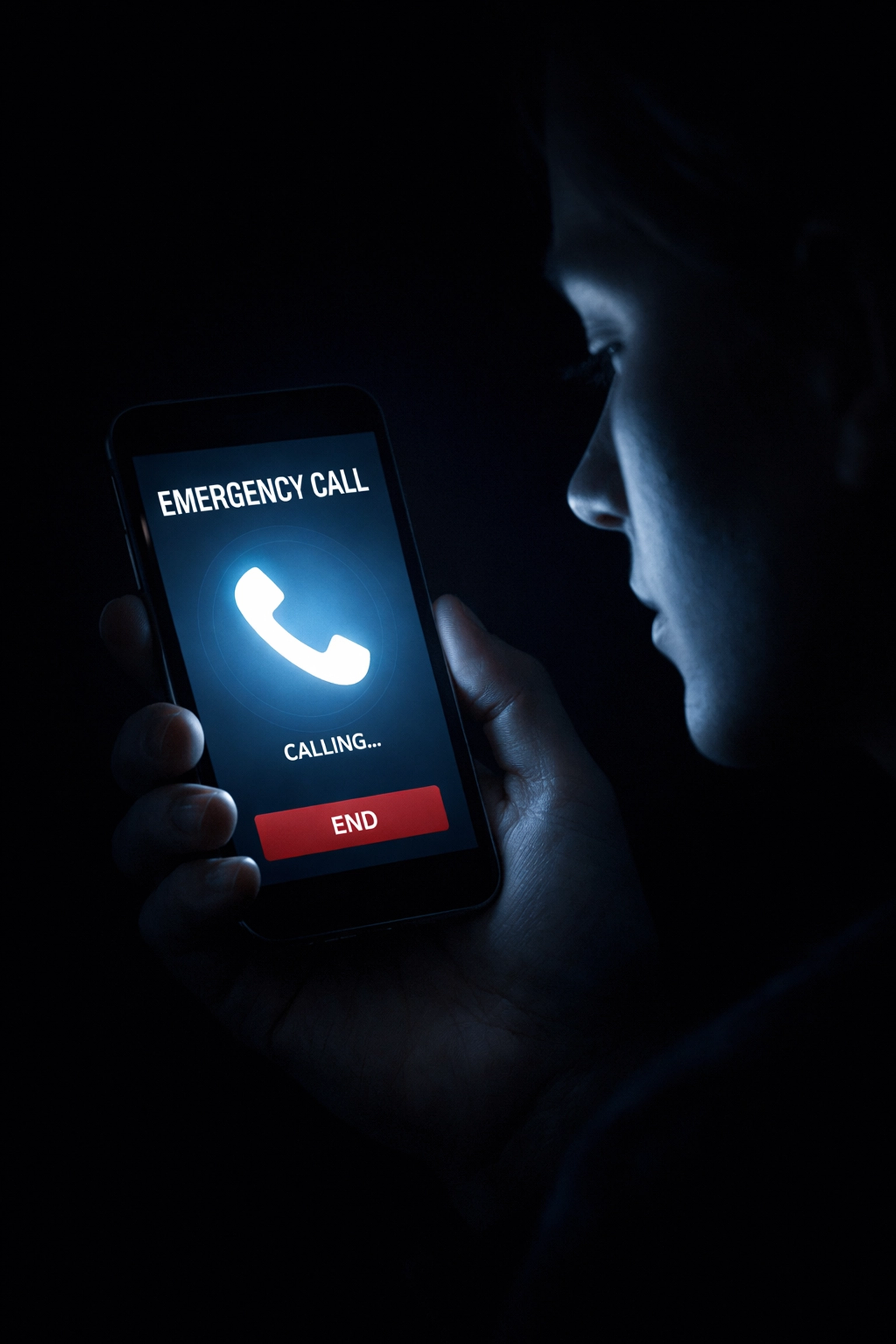 Homeowner calling emergency plumber on smartphone for 24-hour service