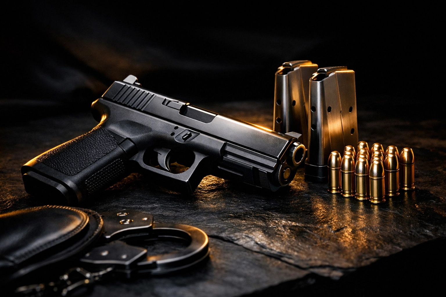 Retired officer's handgun and ammunition prepared for annual HR 218 NYC firearms qualification.