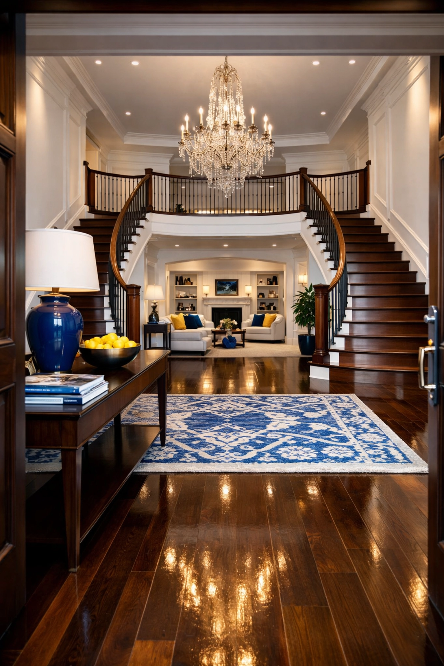A clean, welcoming luxury foyer in Weston showing the high standards of professional residential cleaning.