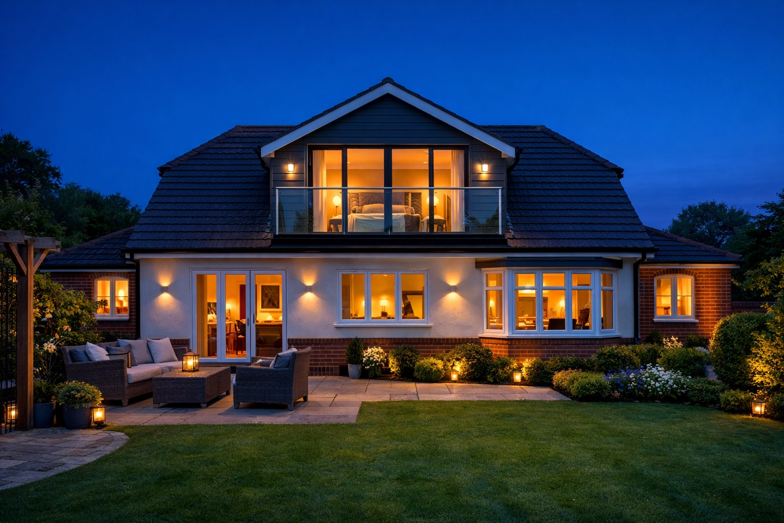 Modern second floor vertical extension on a West Sussex bungalow adding value and floor space.