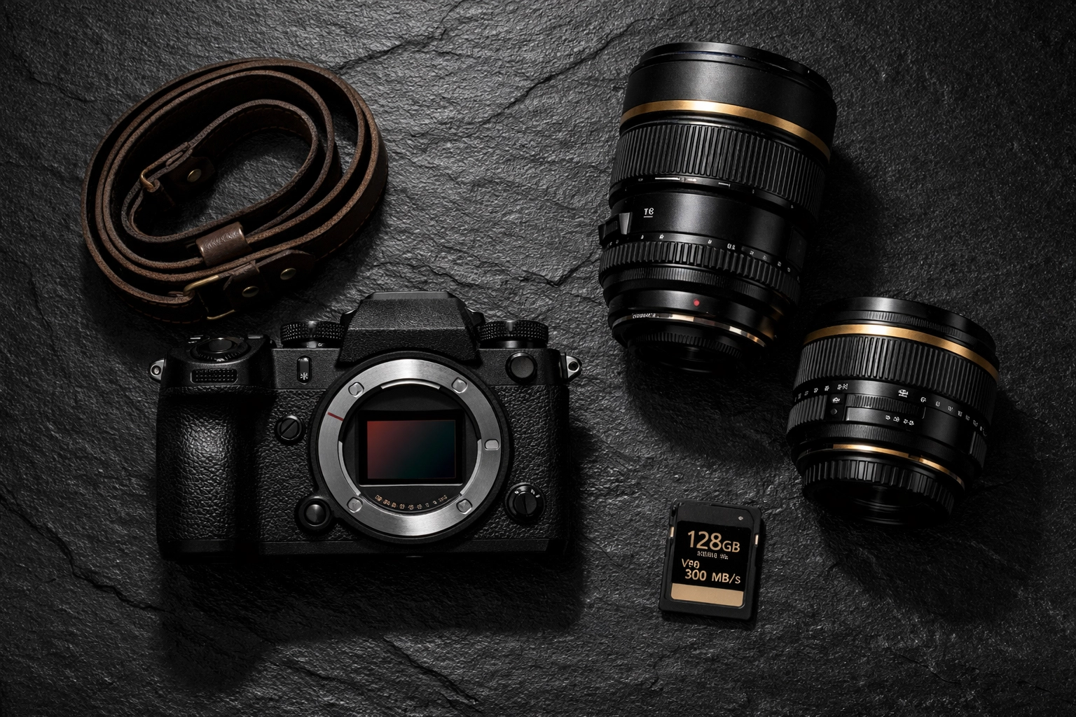 How to Shrink Your High-Res Photos in Seconds Without Losing Quality 4 High-end mirrorless camera gear and professional lenses laid out for a high-resolution photo shoot.