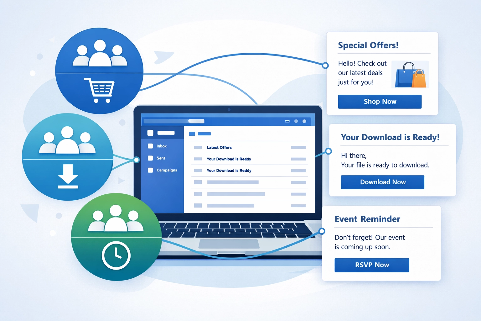 Email list segmentation dashboard displaying personalized marketing campaign targeting
