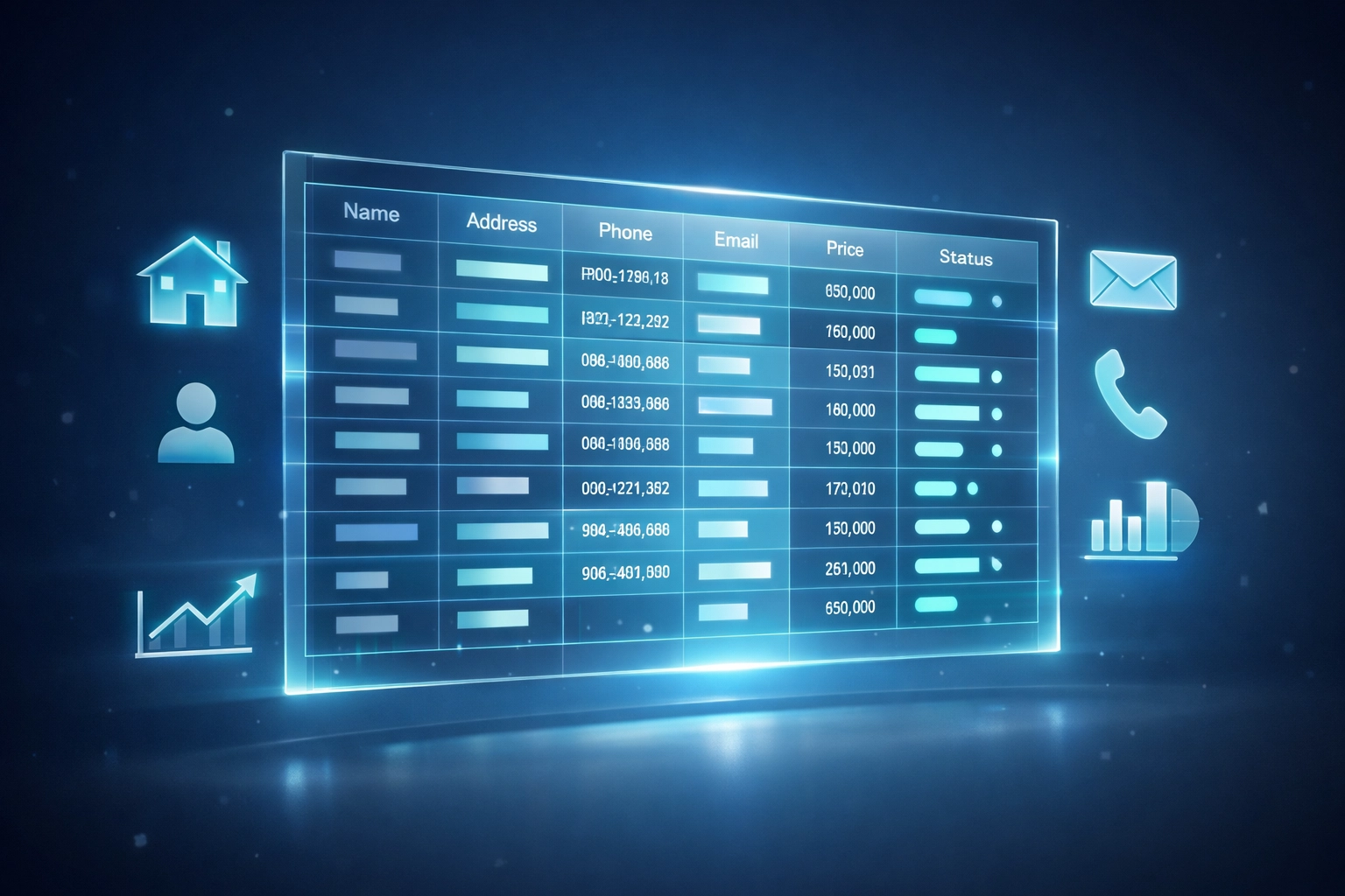 Excel spreadsheet with predictive seller data and property details for real estate agents
