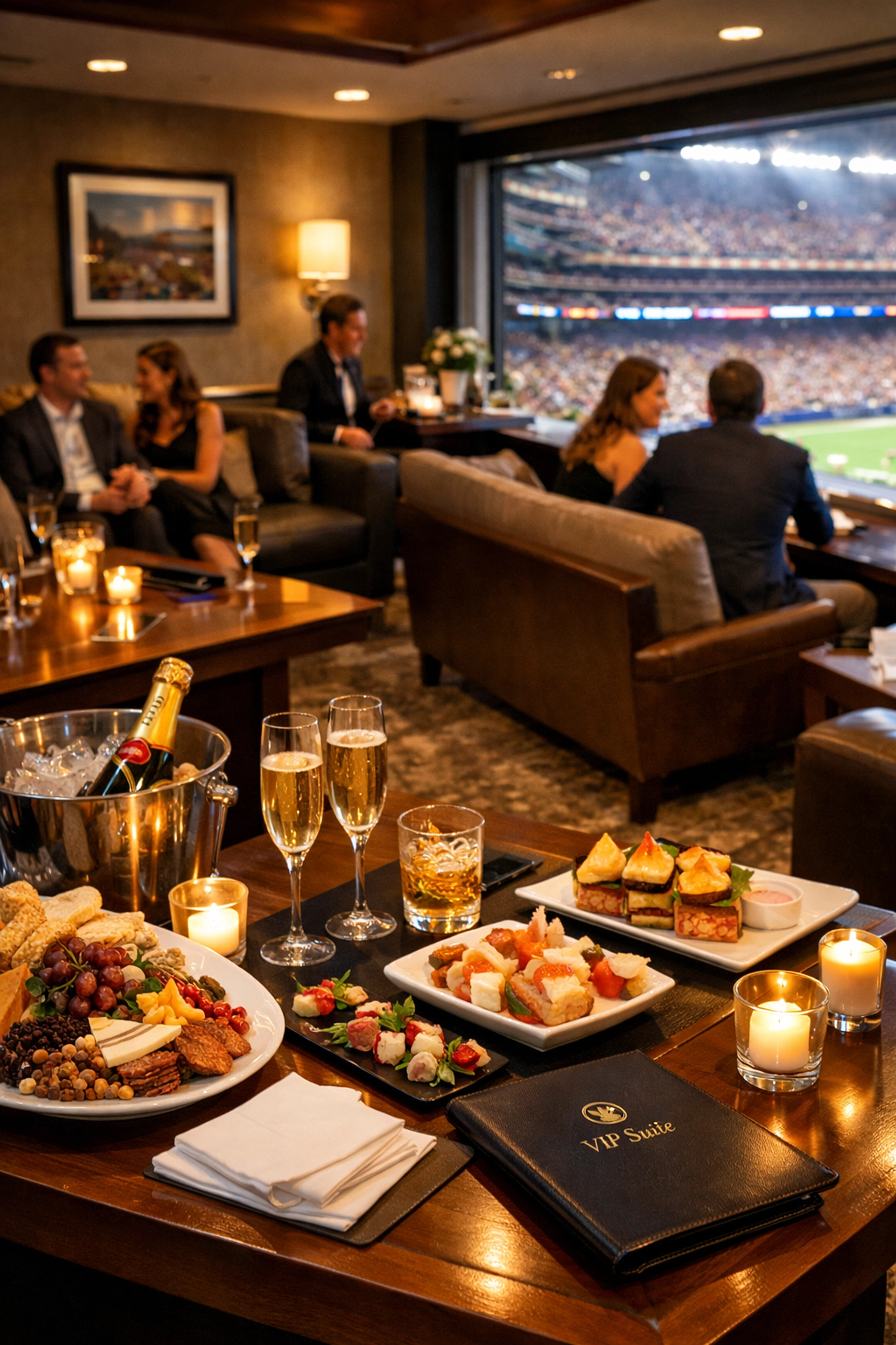 Can VIP Super Bowl Hospitality Really Generate 500% Marketing ROI? Fortune 500 Data Reveals the Truth VIP Super Bowl suite featuring gourmet catering and premium corporate hospitality