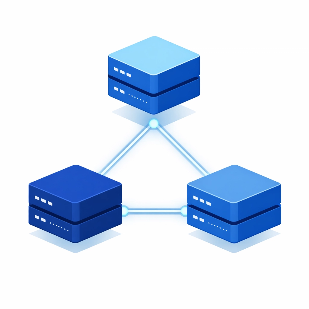 Three backup copies in different locations illustrating the 3-2-1 backup rule strategy