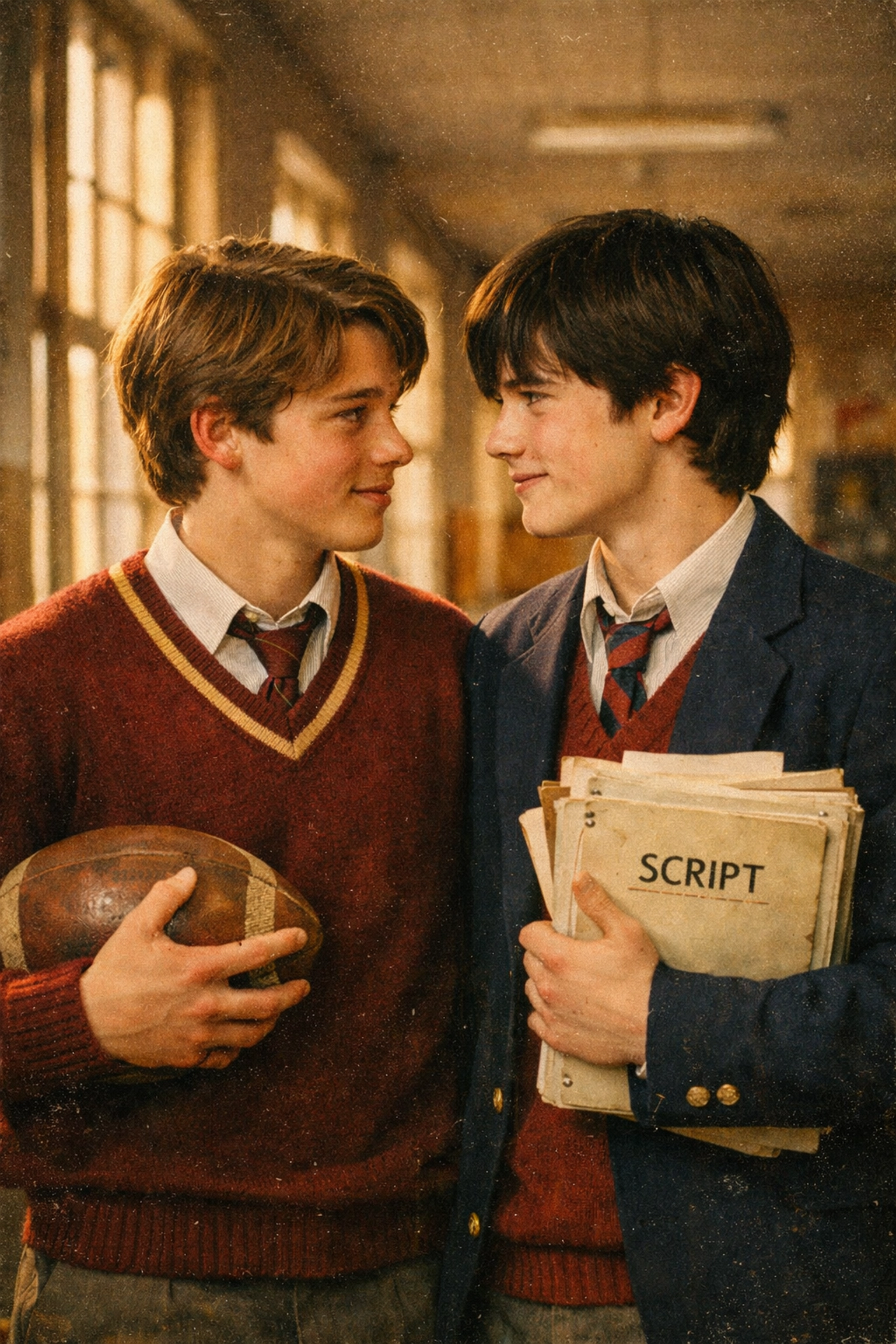 Tim and John meet at school in Holding the Man - gay romance between football captain and theatre student