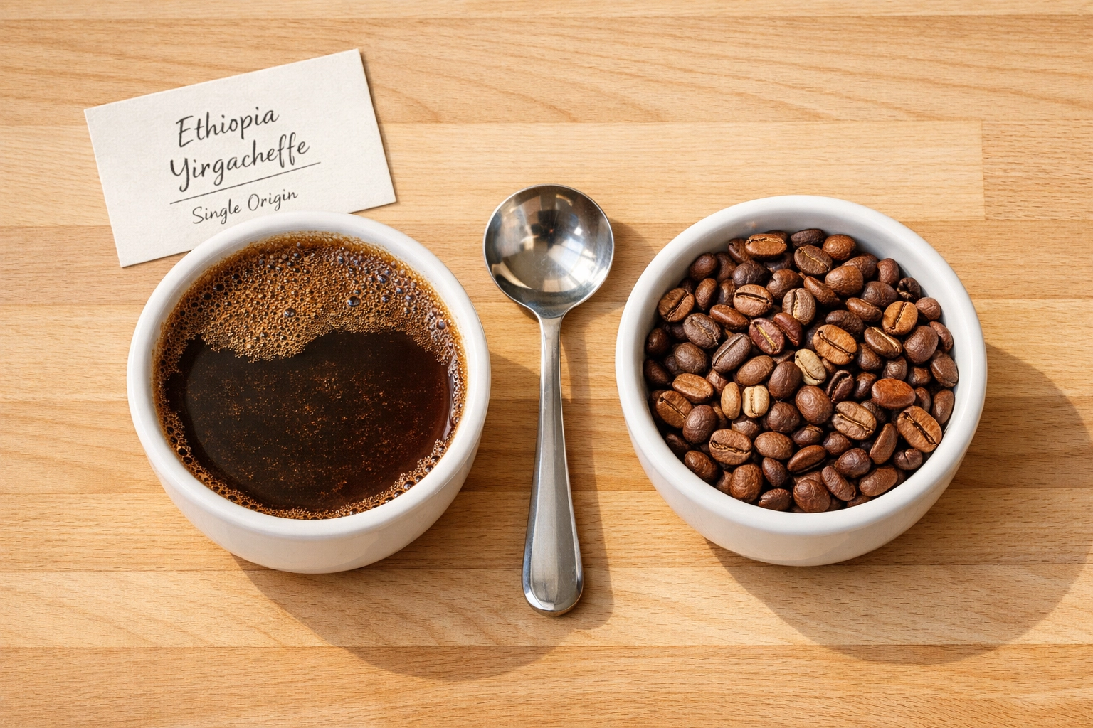 Single origin coffee vs custom blend during cupping test