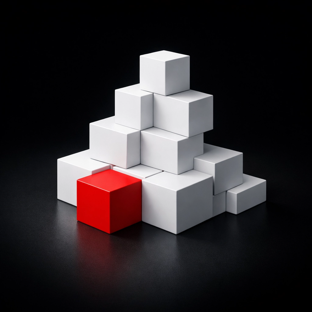 Structure géométrique symbolisant le financement pour l'achat d'un duplex à vendre à Québec.