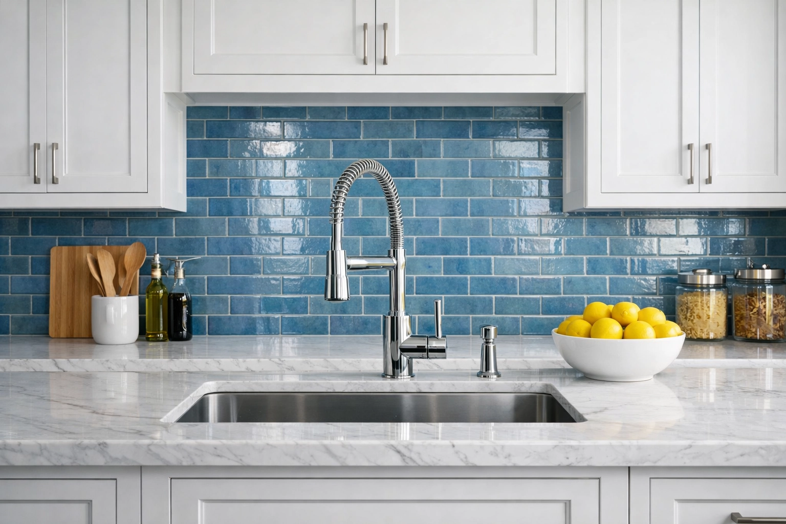 Professional deep cleaning of a Franklin kitchen featuring sanitized white cabinets and a sparkling sink.