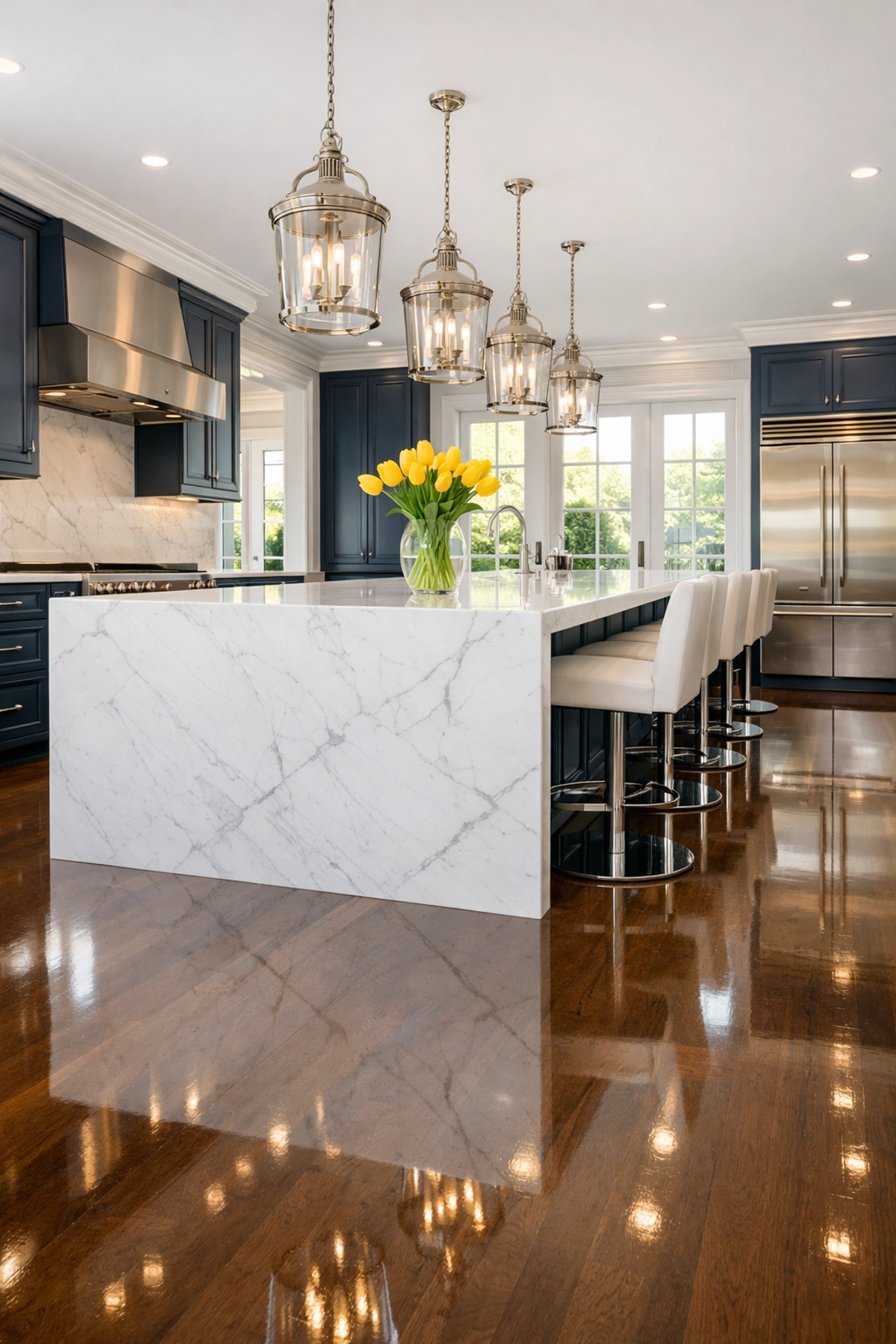 Spotless high-end kitchen in Bolton, MA, following professional weekly house cleaning services.