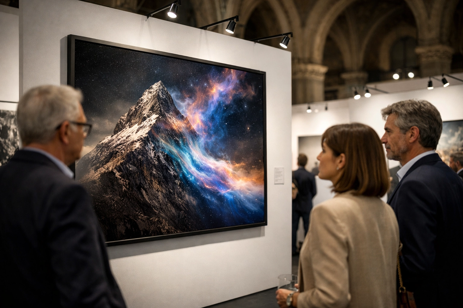 Fine art photography exhibition in Milan showcasing AI-enhanced landscapes and modern photography trends.