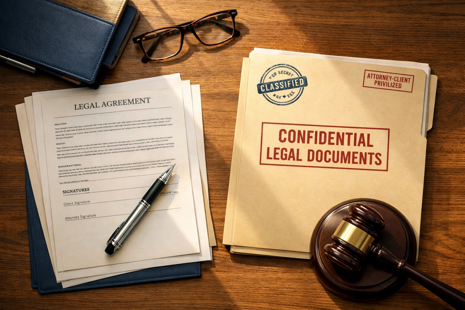 SRA intervention agent securing conveyancing files and legal documents on desk