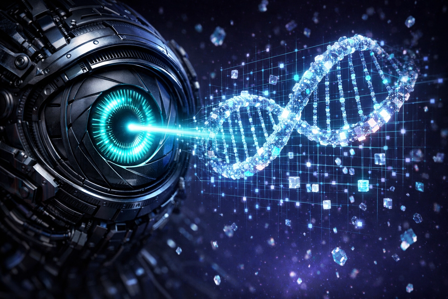 A futuristic digital eye performing an AI assessment to verify student industry readiness and efficiency.