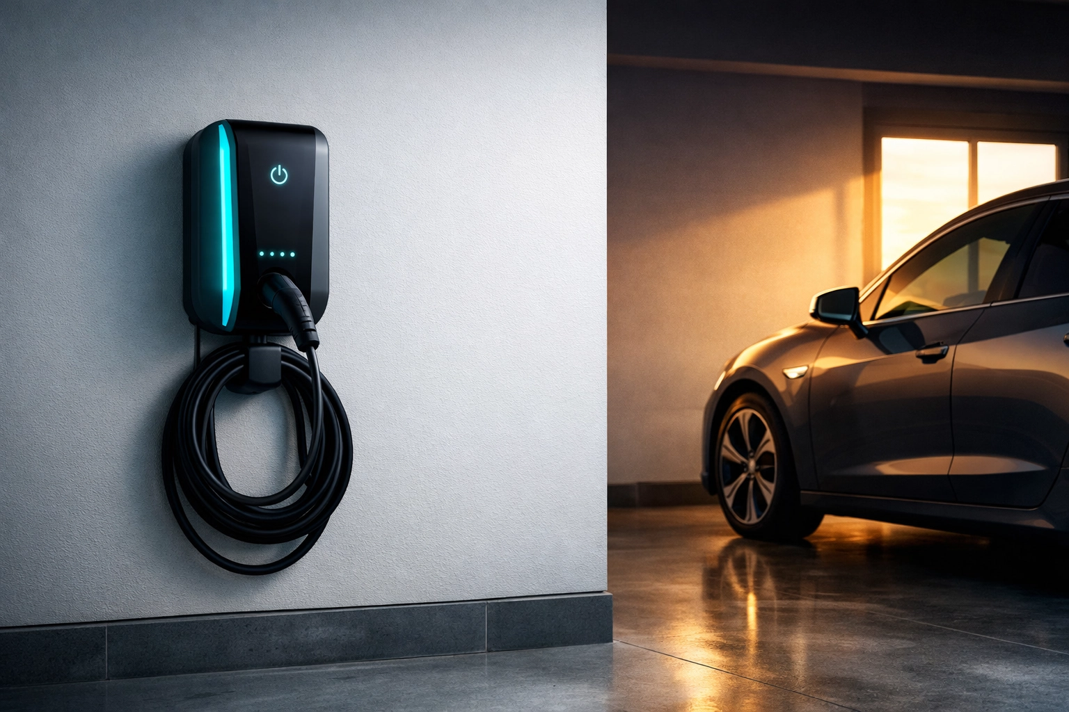 Level 2 EV charger installation in a Florida garage, a popular feature for modern homebuyers.