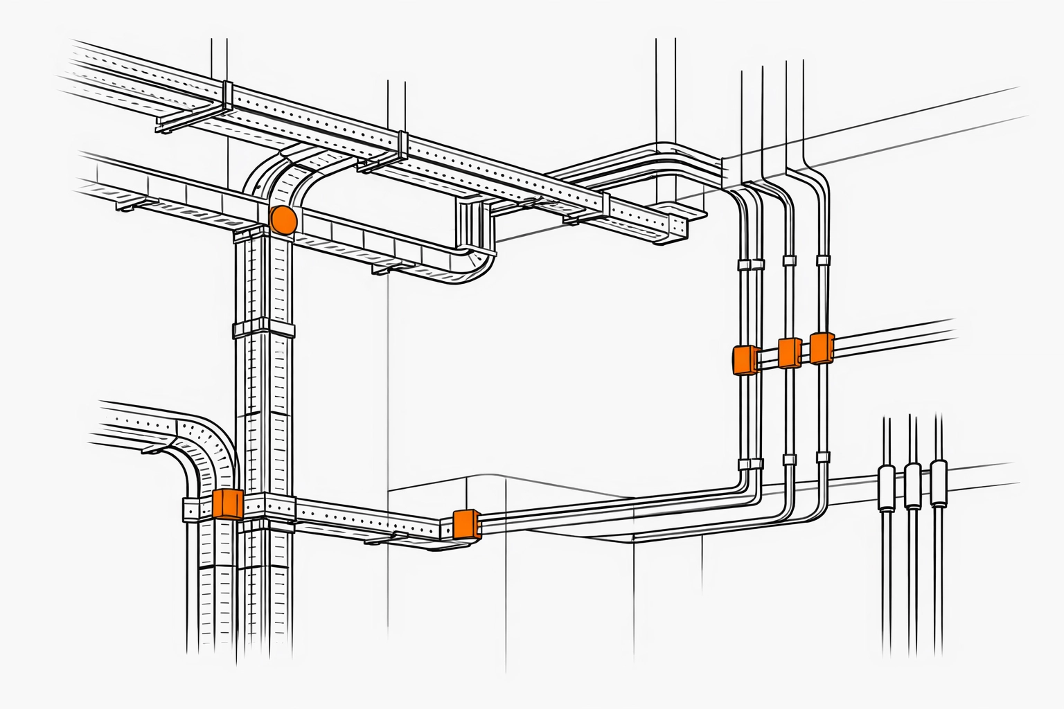 Professionelle Leitungsverlegung und Kabelpritschen für sichere Elektroinstallationen in NÖ.