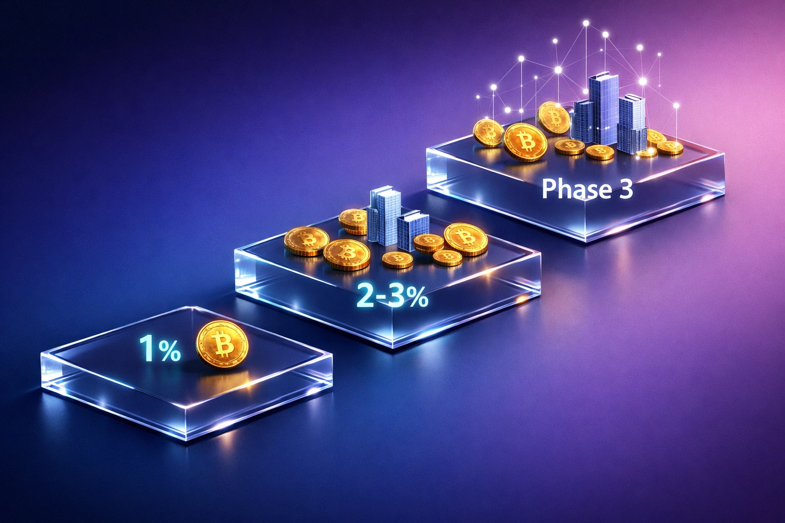 Phased Bitcoin allocation strategy from 1% to 3% for institutional portfolios