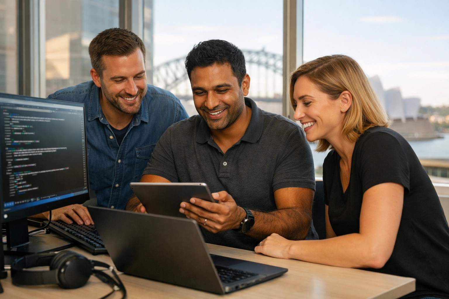 Professional IT team in Sydney collaborating on a successful phased ServiceNow implementation.