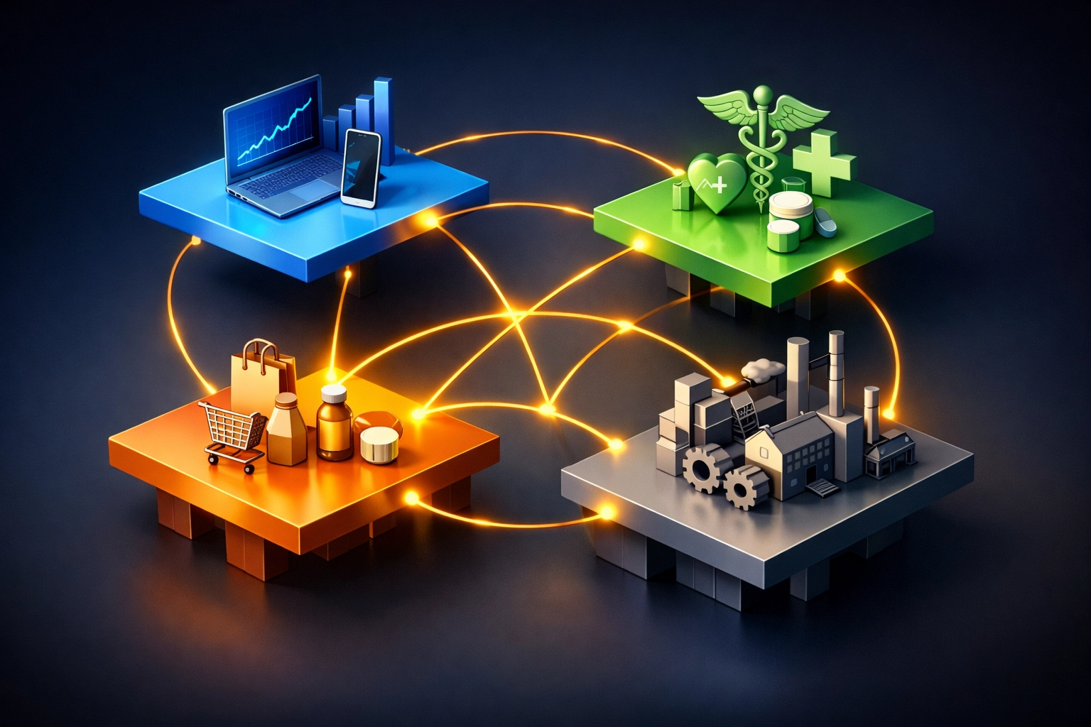 Diversified private equity portfolio across technology, healthcare, and industrial sectors