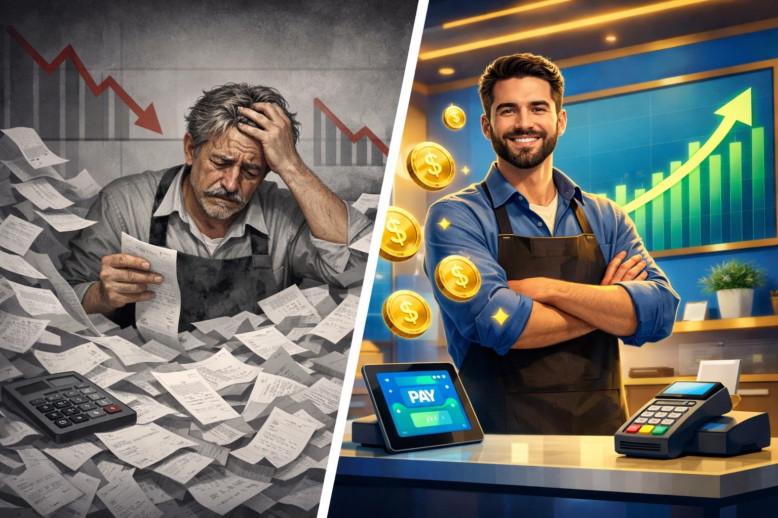 Comparison showing traditional merchant fees versus Larecoin's 50% lower crypto payment costs