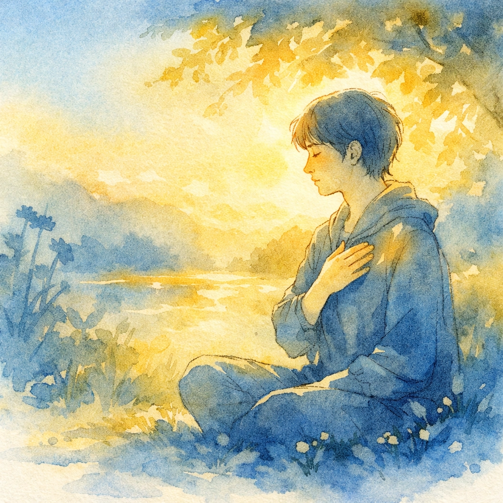 Christian leader in peaceful self-reflection practicing emotional awareness