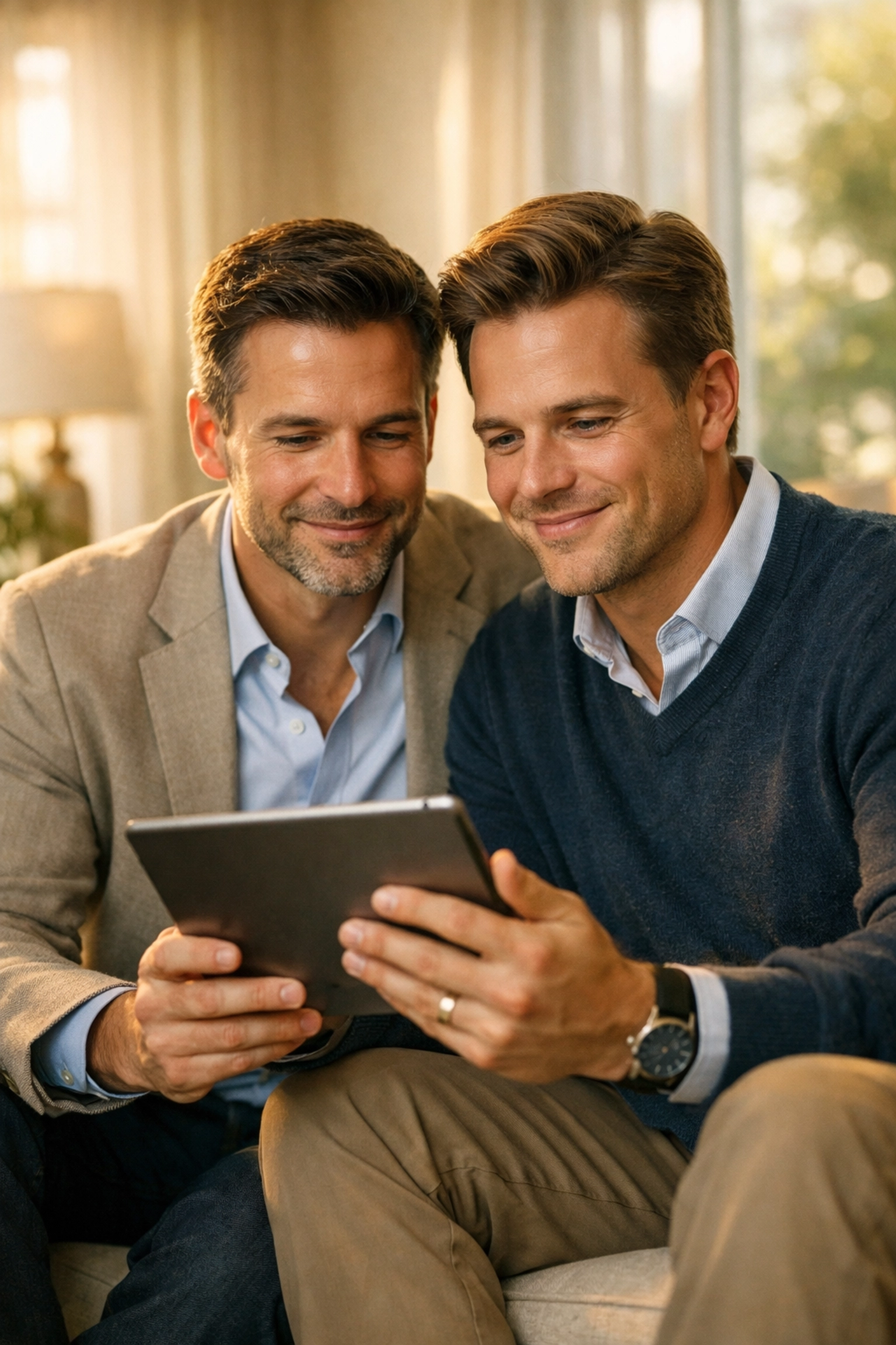Two Intended Parents reviewing information together during the Surrogate matching process.