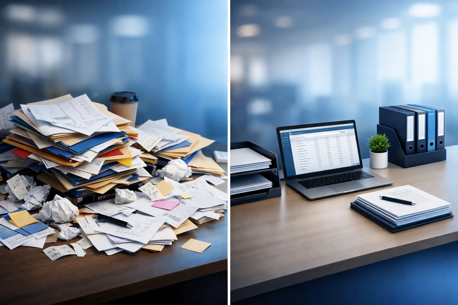 Transformation from messy paperwork to clean financial spreadsheets