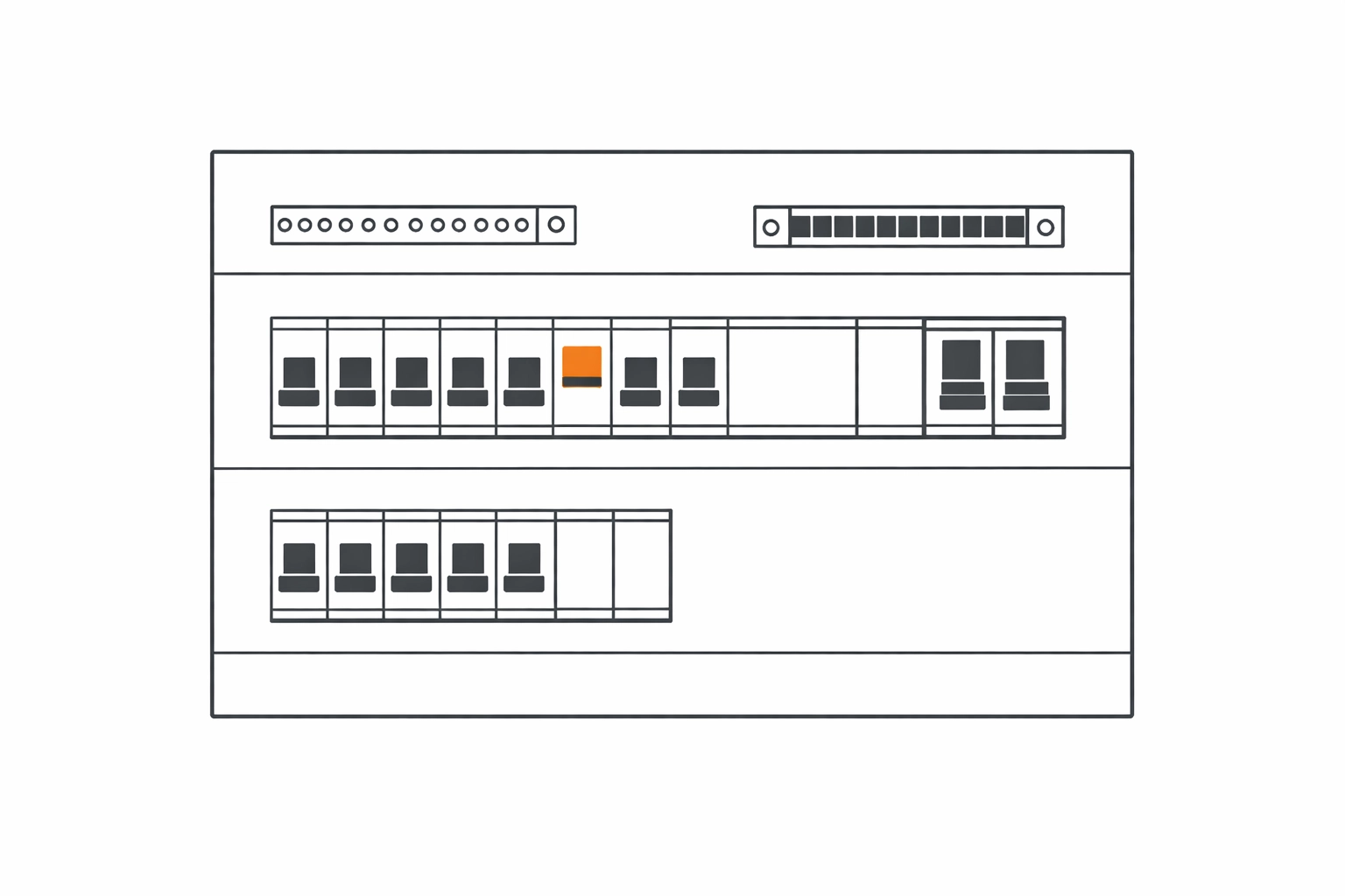 Moderner Sicherungskasten für die Prüfung der Elektroinstallation beim E-Befund Wien.