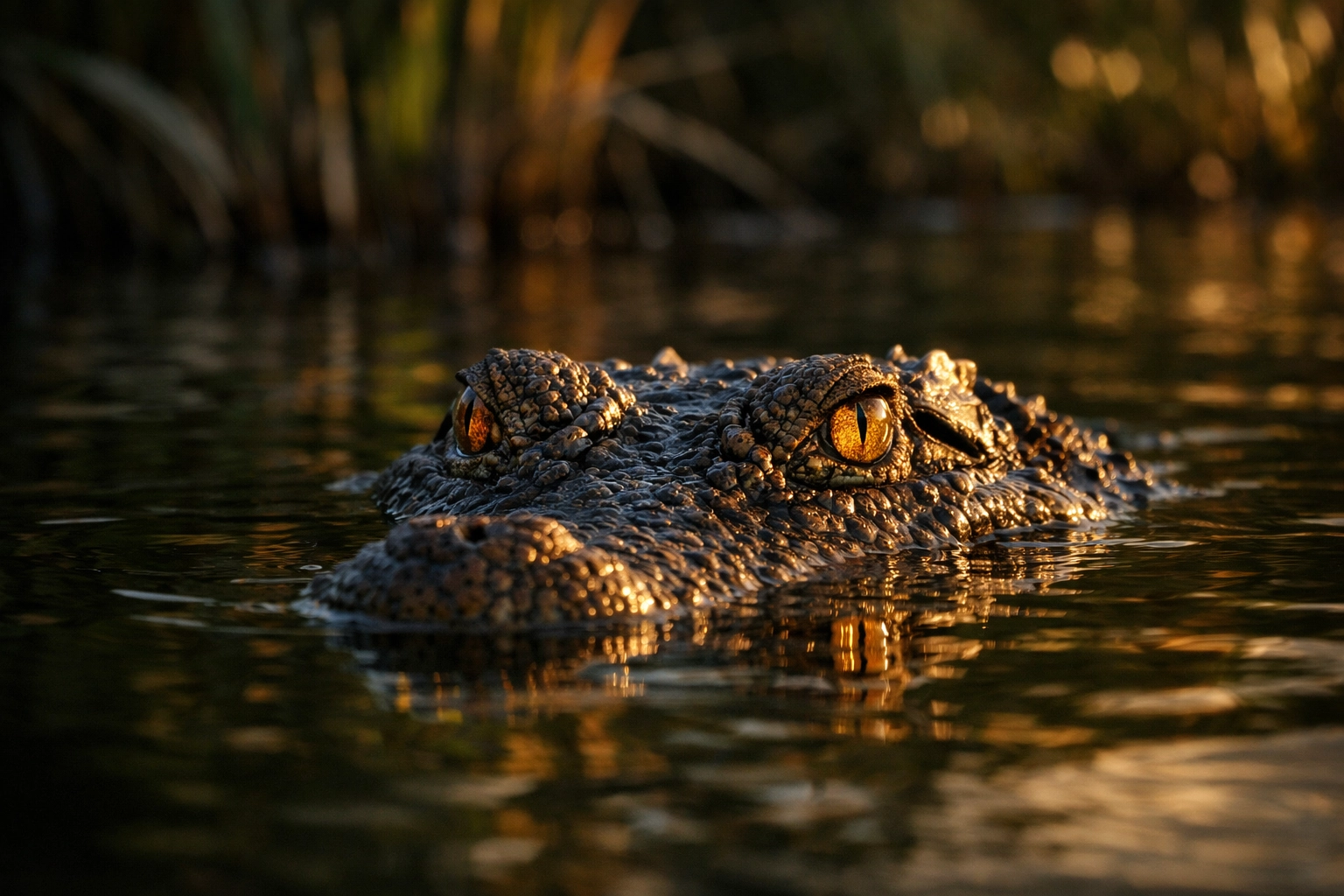 Critically endangered Siamese crocodile emerging from water in conservation spotlight