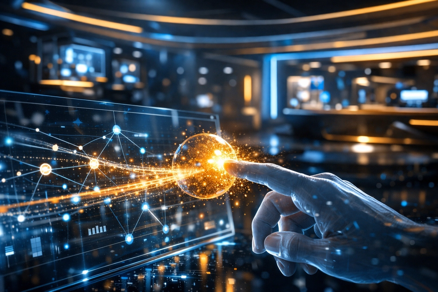 Digital merchant interface in a metaverse storefront showing fast, secure crypto transactions and low-fee settlements.