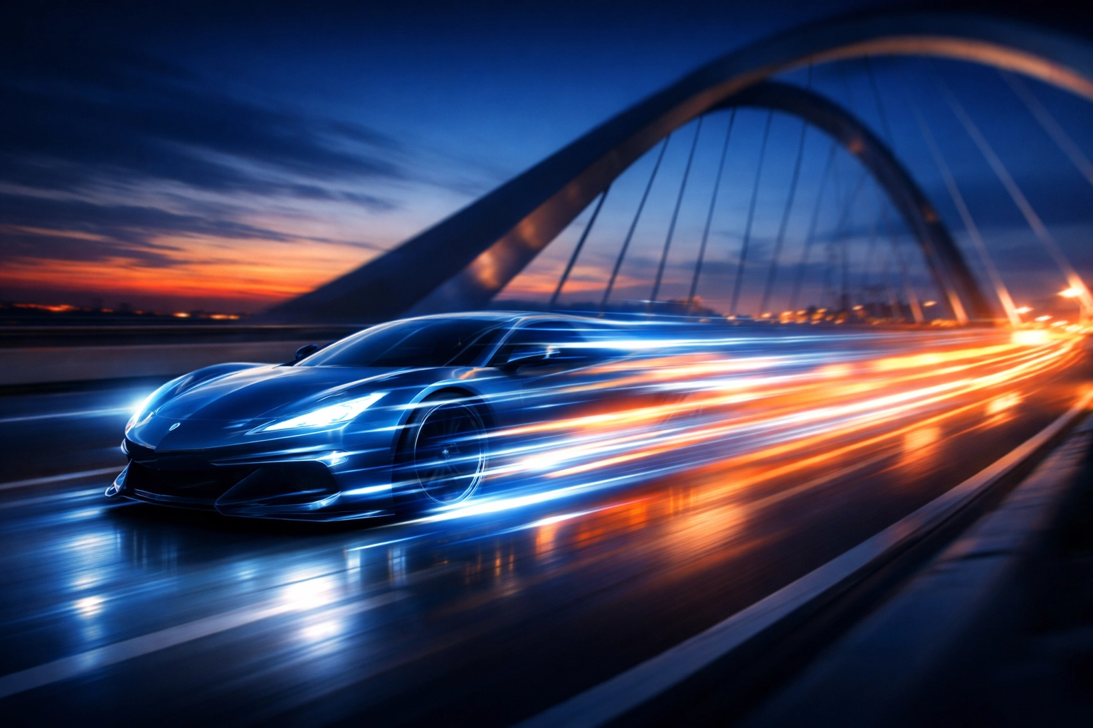 Fast car streaks symbolizing lightning-fast website load times for Kennewick businesses.